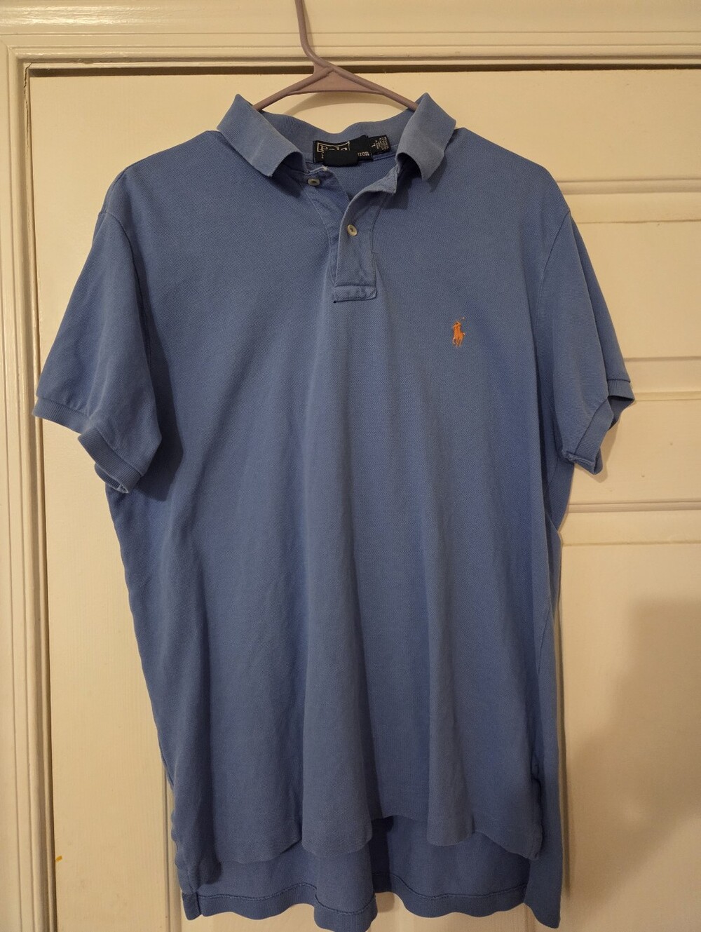 Ralph Lauren Polo Shirt in Sky Blue with Orange Pony